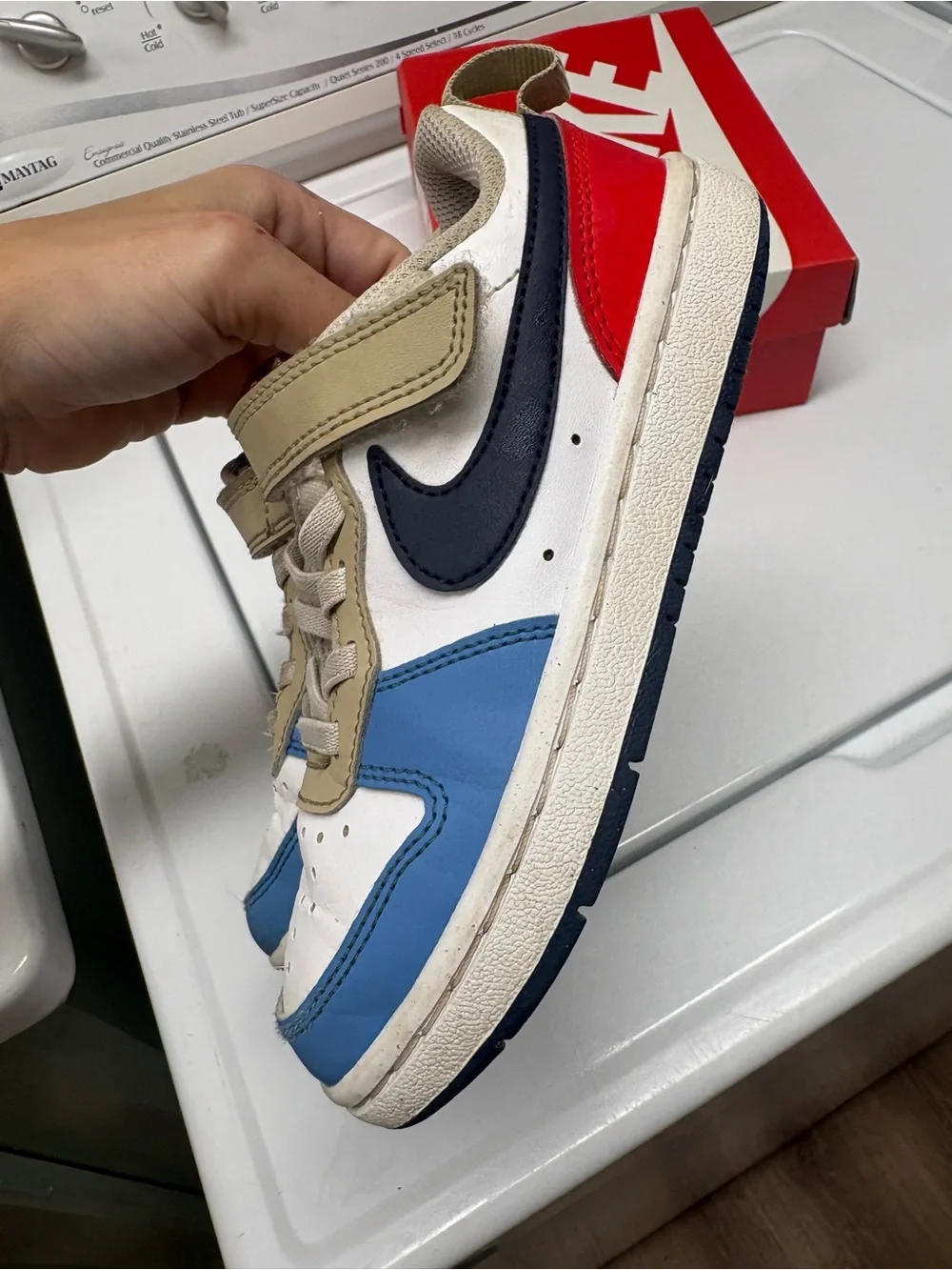 OFFERS OPEN! Nike Kids 11c court Low Sneakers Borough Low Recraft blue crimson